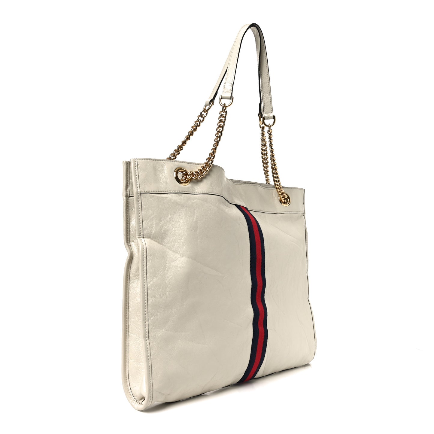 Calfskin Large Rajah Chain Tote White