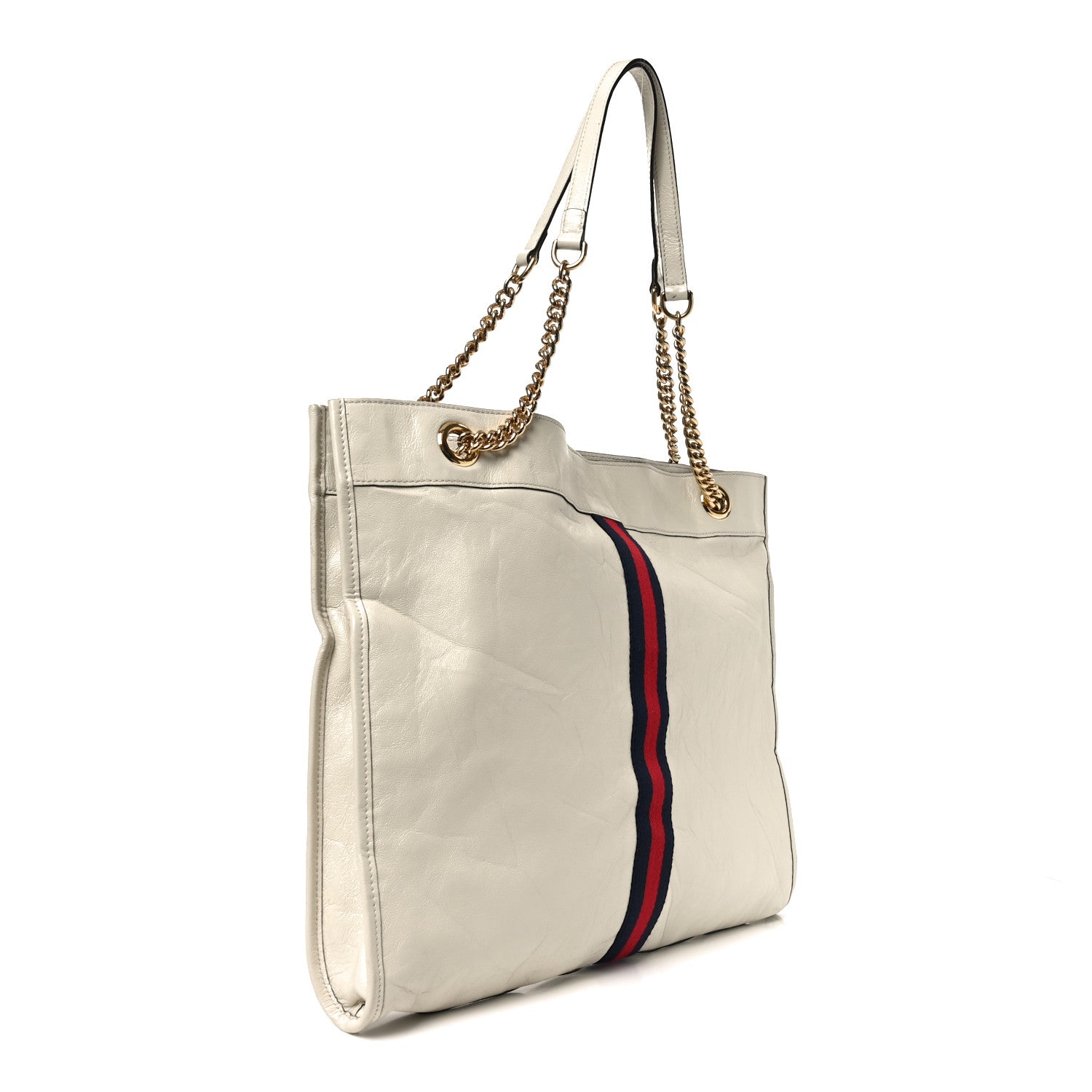 Gucci Calfskin Large Rajah Chain Tote White 2 of 9