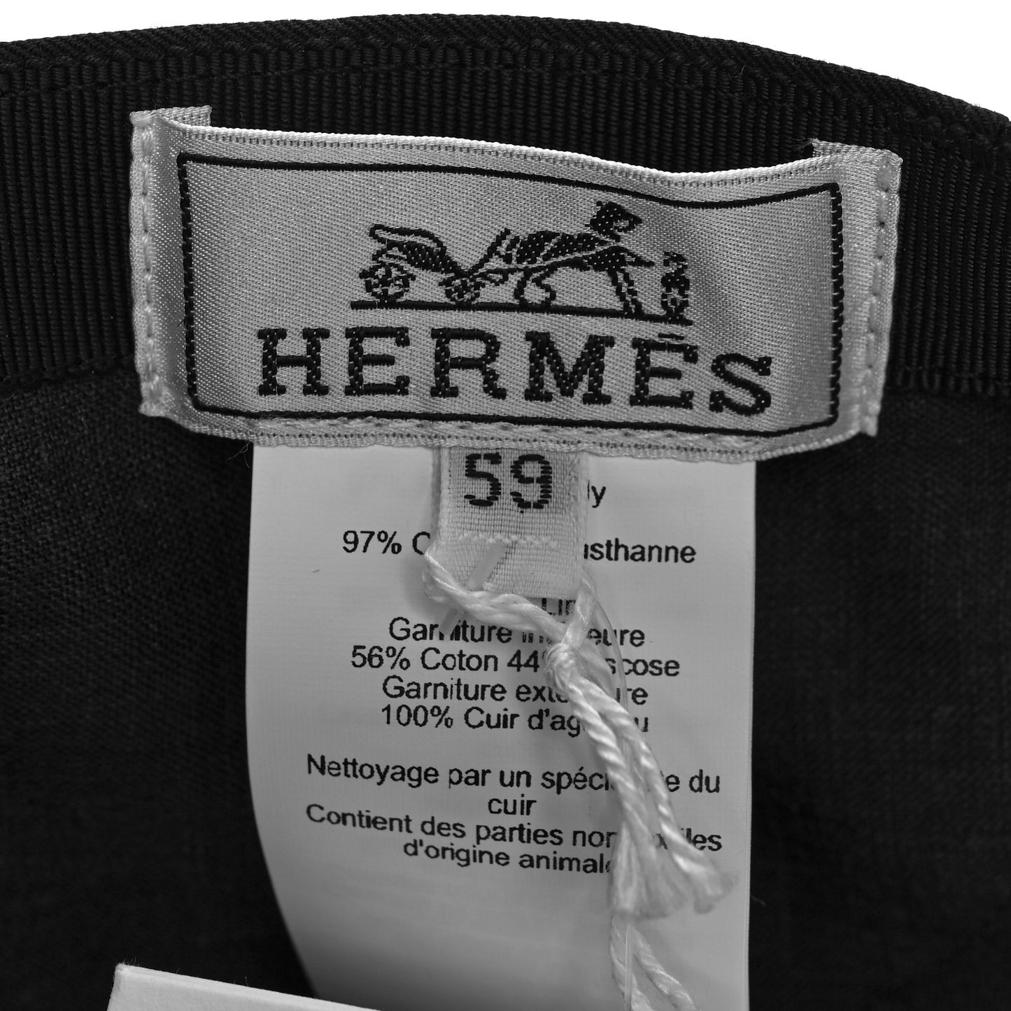 Stretch Cotton Lambskin Nevada Puzzle Equestre Hat 59 Black