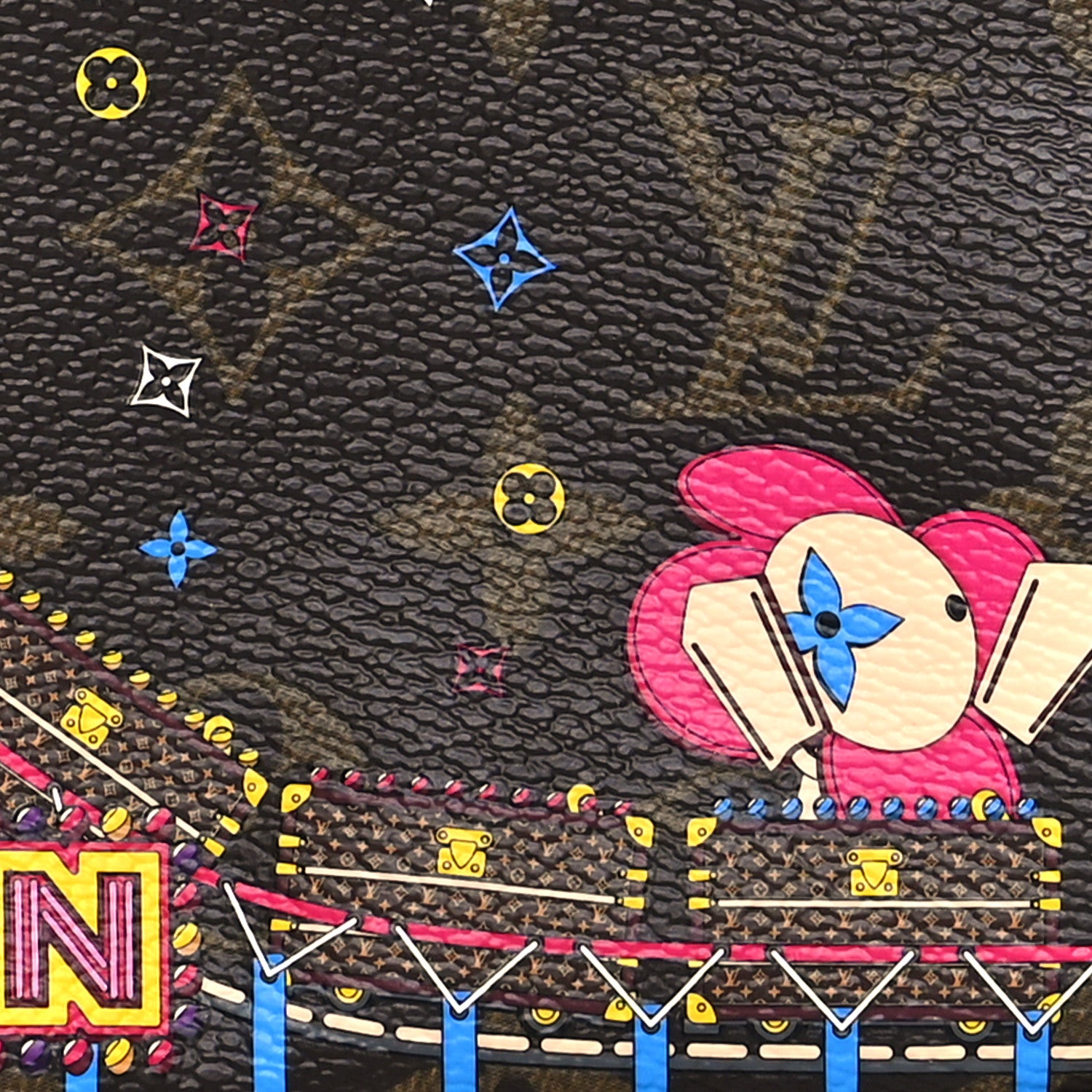 Louis Vuitton Monogram 2020 Christmas Animation Roller Coaster Mini Pochette Accessories Pivoine 7 of 9