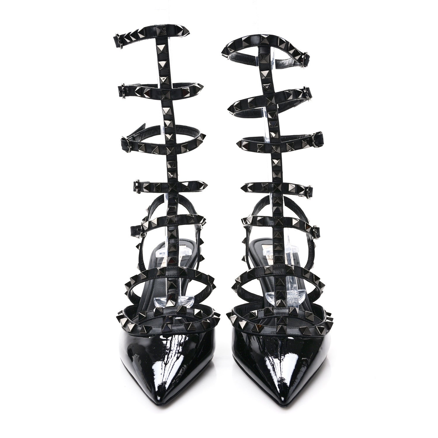 Valentino Garavani Patent Monochrome Rockstud 70mm Pumps 39 Black 2 of 8