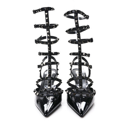 Valentino Garavani Patent Monochrome Rockstud 70mm Pumps 39 Black 2 of 8