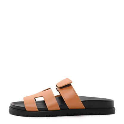 Hermes Calfskin Womens Chypre Sandals 36 Gold 1 of 9