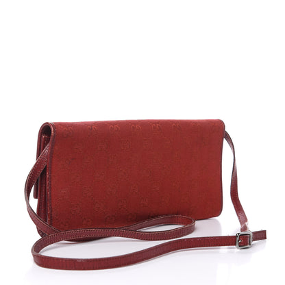 Gucci Monogram Bamboo Bar Clutch Red 3 of 14