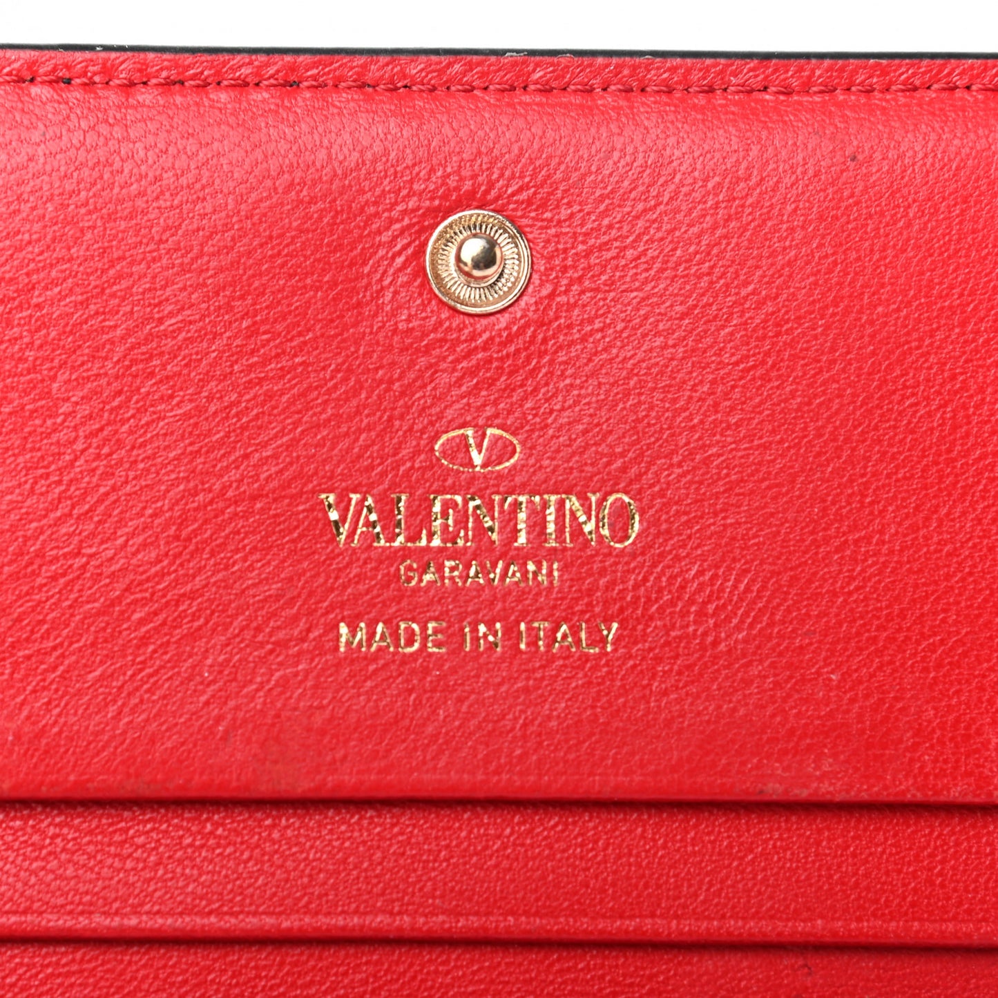 Calfskin Rockstud French Flap Wallet Black