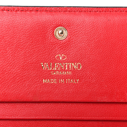 Valentino Garavani Calfskin Rockstud French Flap Wallet Black 6 of 7