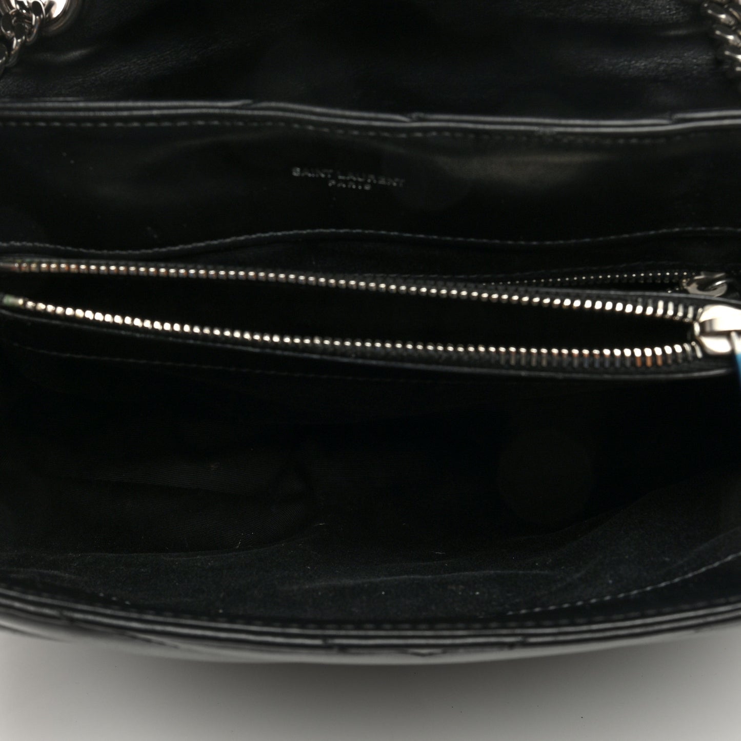 Calfskin Y Quilted Monogram Medium Loulou Chain Satchel Black