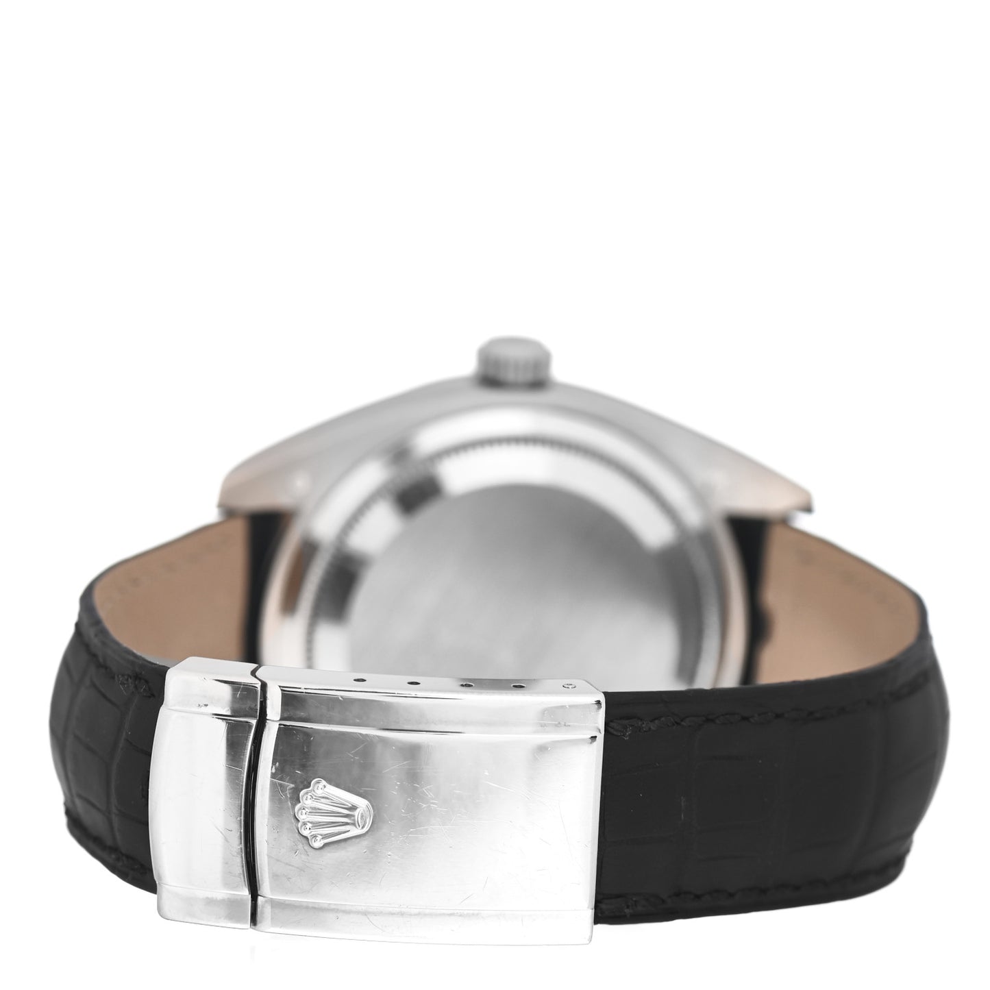 18K White Gold Alligator 42mm Oyster Perpetual Sky-Dweller Watch Bright Black 326139
