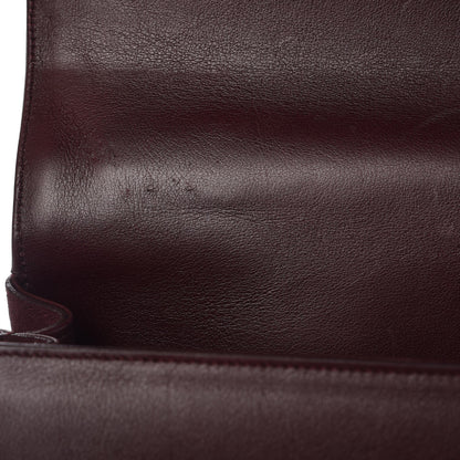 Saint Laurent Calfskin Crocodile Embossed Medium Moujik Top Handle Bag Amarena 13 of 17