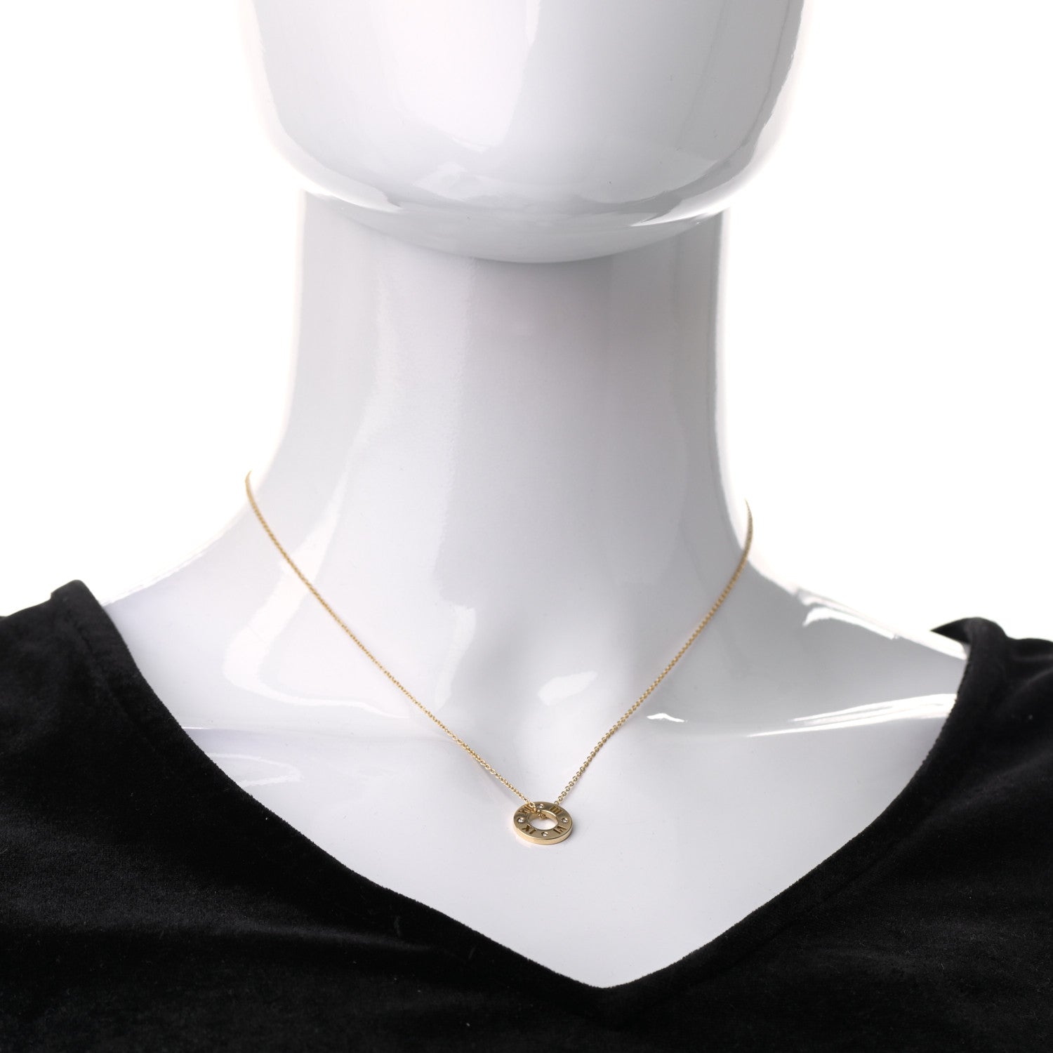 Tiffany 18K Yellow Gold Diamond Atlas Pierced Pendant Necklace 2 of 6