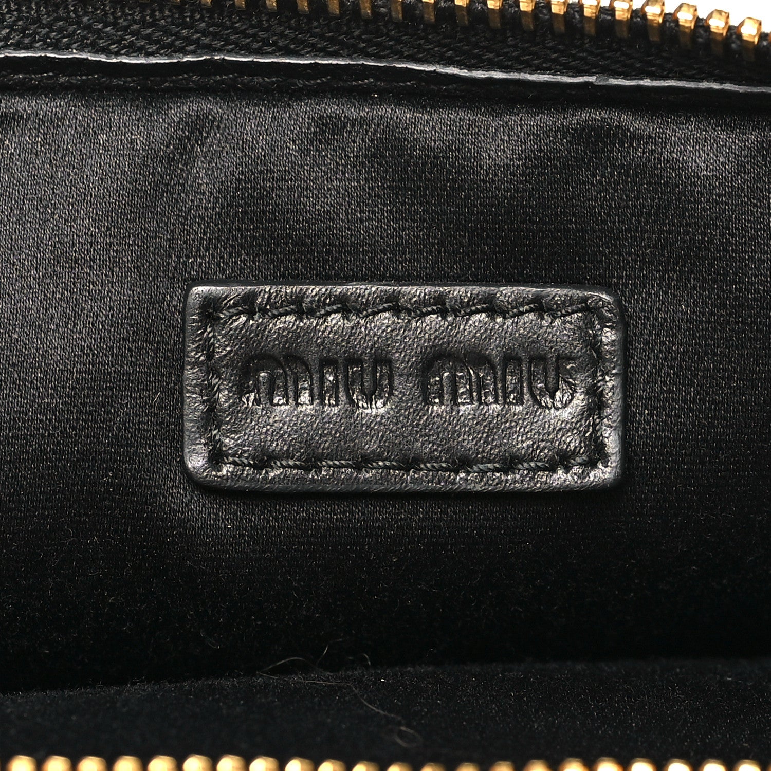 Miu Miu Goatskin Madras Double Zip Pochette Clutch Black 7 of 11