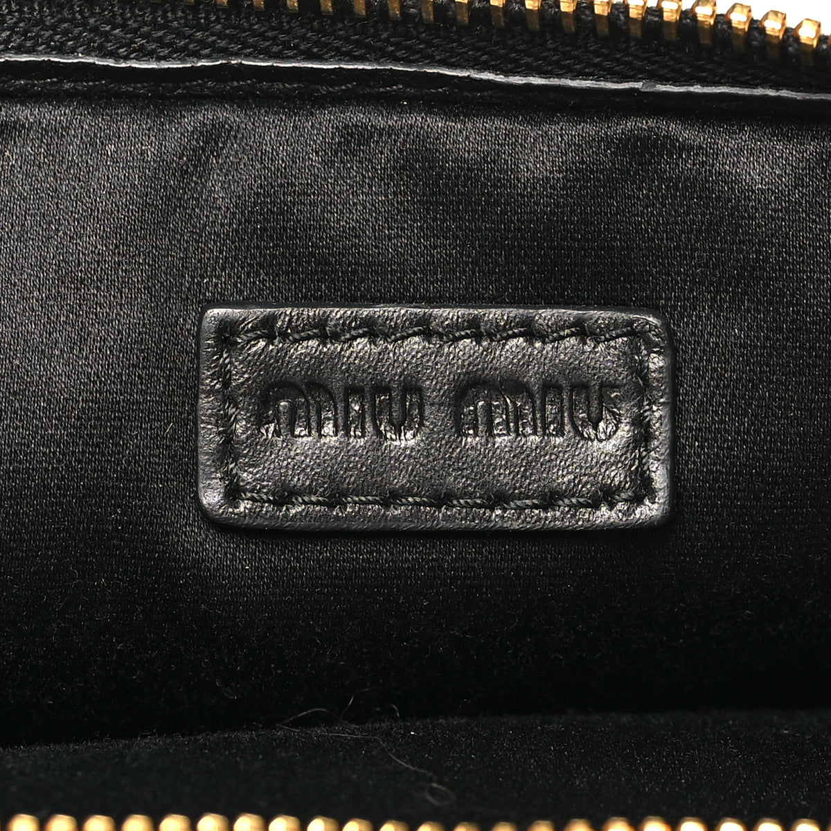 Goatskin Madras Double Zip Pochette Clutch Black