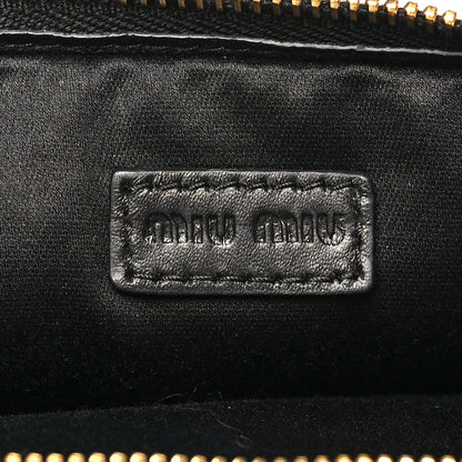 Miu Miu Goatskin Madras Double Zip Pochette Clutch Black 7 of 11