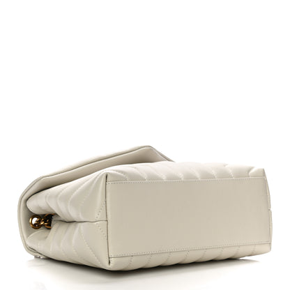 Saint Laurent Calfskin Y Quilted Monogram Small Loulou Chain Satchel Ivory 4 of 10