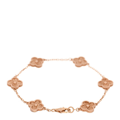 Van Cleef & Arpels 18K Rose Gold 6 Motifs Sweet Alhambra Bracelet 2 of 4