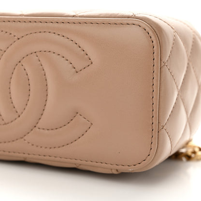 Chanel Lambskin Quilted Small Pillow Crush Vanity Case With Chain Beige 10 of 13