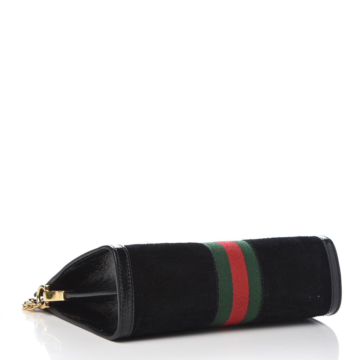 Gucci Suede Patent GG Web Small Ophidia Chain Shoulder Bag Black 4 of 8