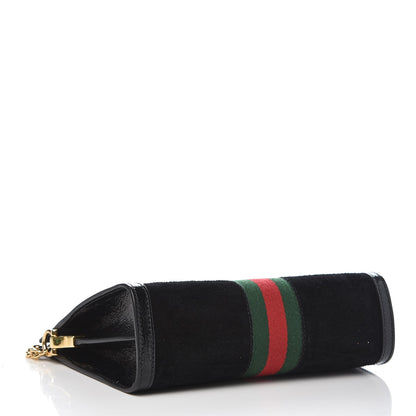 Gucci Suede Patent GG Web Small Ophidia Chain Shoulder Bag Black 4 of 8