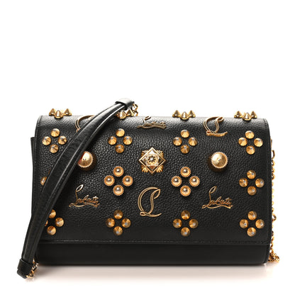 Christian Louboutin Calfskin Spikes Wallet On Chain Black 7 of 9