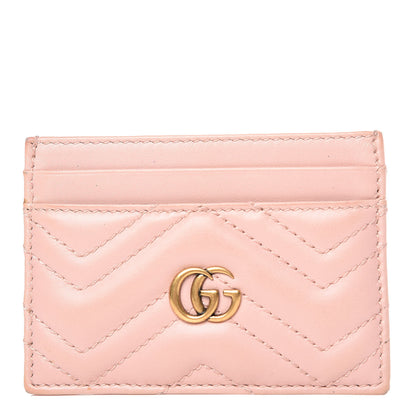 Gucci Calfskin Matelasse GG Marmont Card Holder Perfect Pink 1 of 11