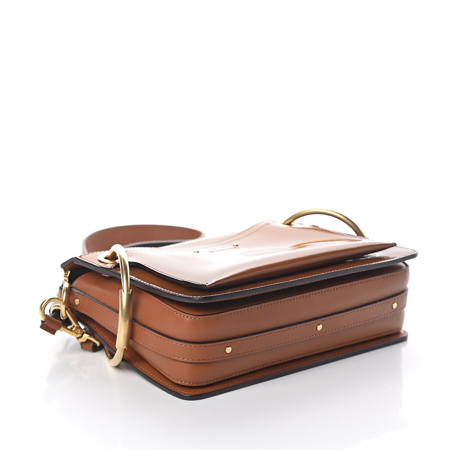 Chloe Patent Small Roy Bag Caramel 3 of 8
