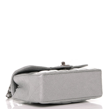 Chanel Metallic Caviar Quilted Mini Rectangular Flap Silver 4 of 7