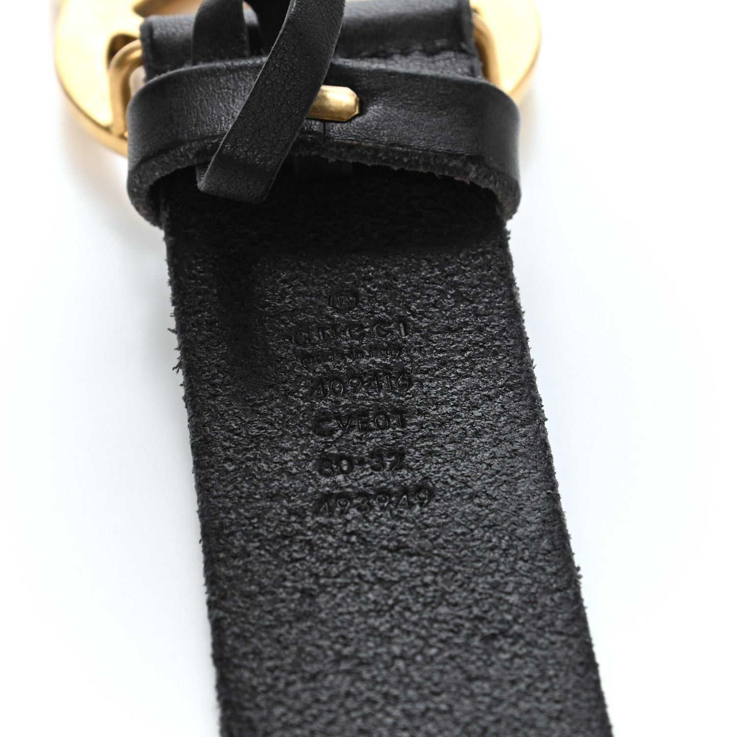 Gucci Faded Calfskin Double G 40mm Belt 80 32 Black 3 of 5