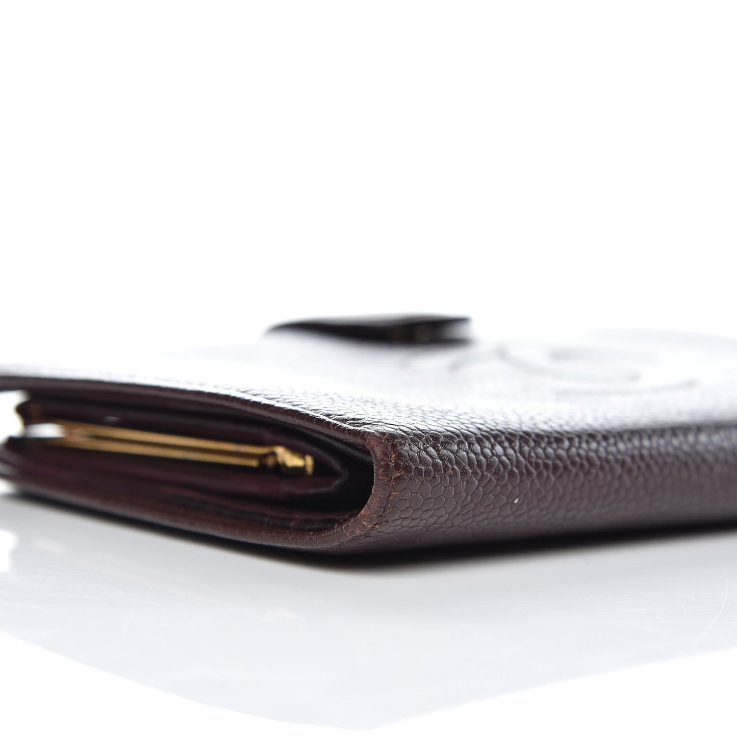 Caviar Timeless CC French Wallet Burgundy