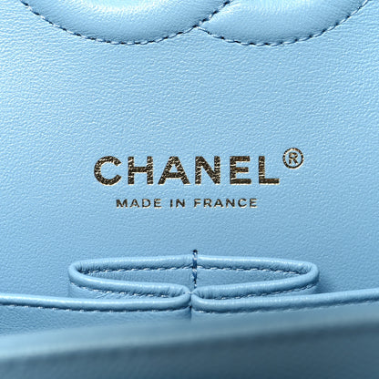 Chanel Caviar Quilted Medium Double Flap Light Blue 6 of 10
