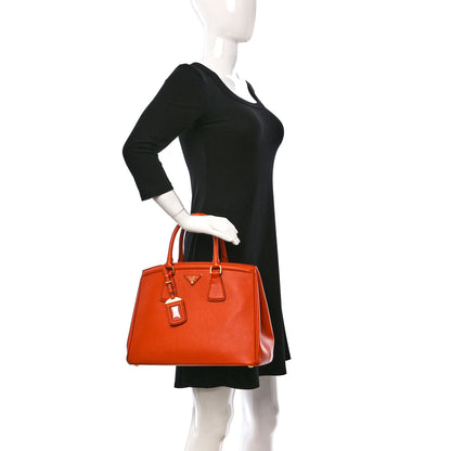 Prada Saffiano Lux Parabole Tote Papaya 2 of 9
