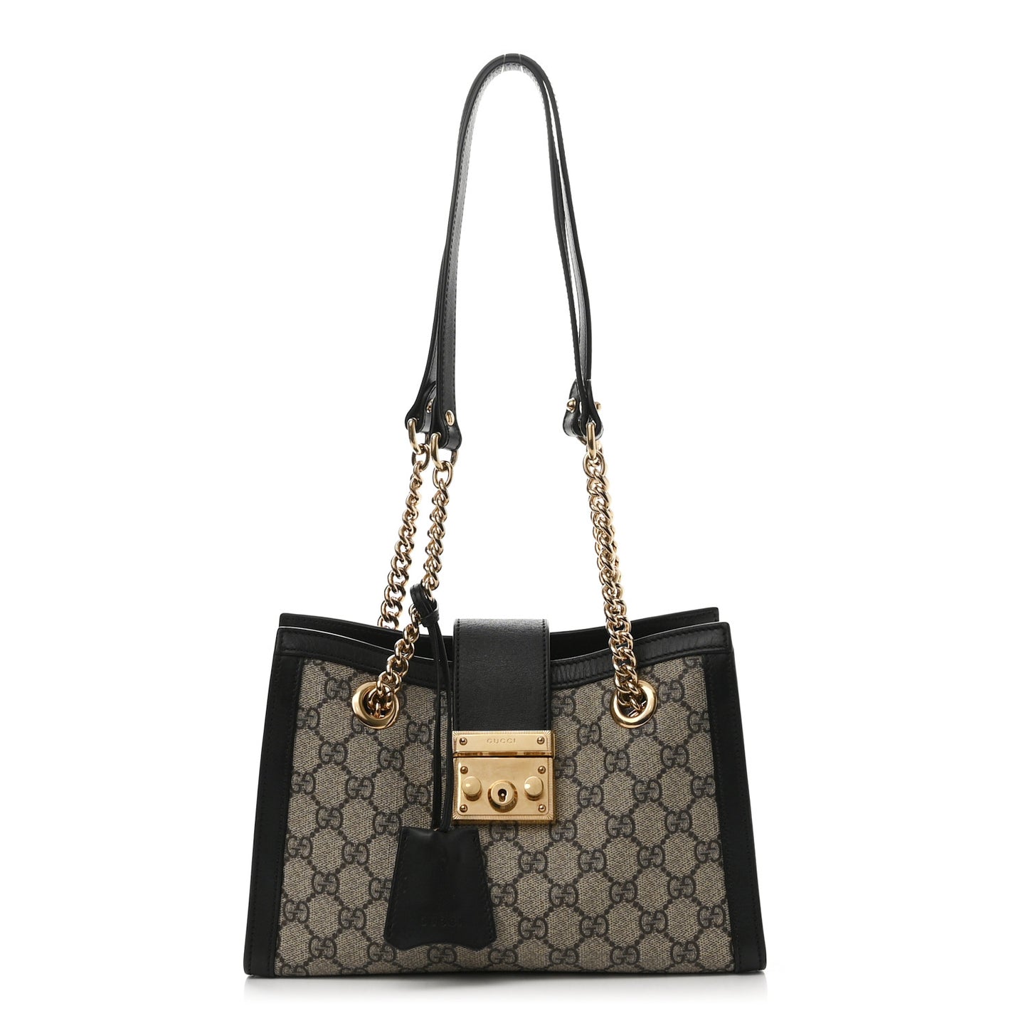 GG Supreme Monogram Small Padlock Tote Black