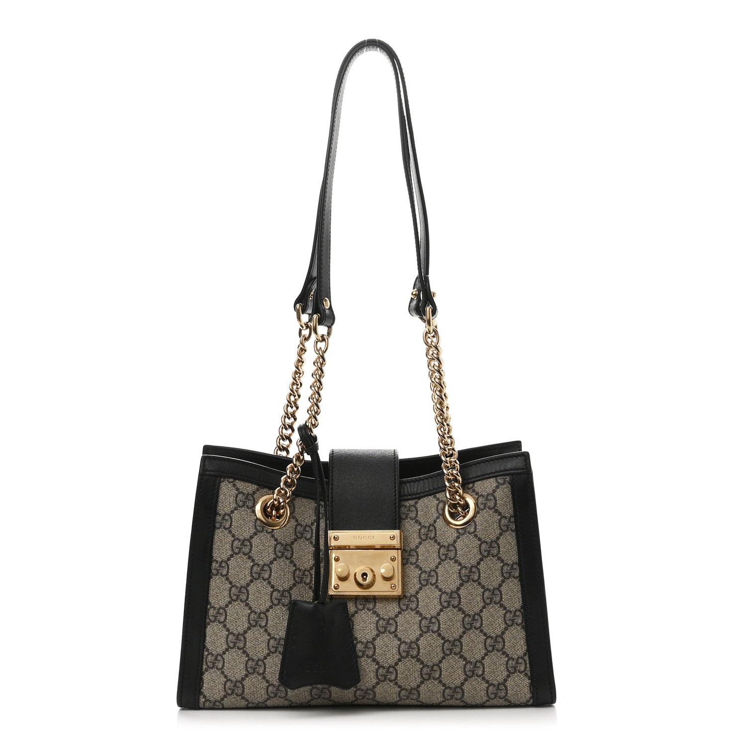 Gucci GG Supreme Monogram Small Padlock Tote Black 1 of 11