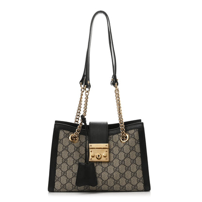Gucci GG Supreme Monogram Small Padlock Tote Black 1 of 11