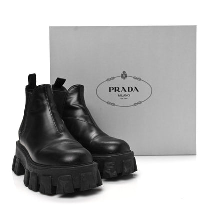 Prada Spazzolato Rois Monolith Chelsea 55mm Ankle Boots 36 Black 8 of 8