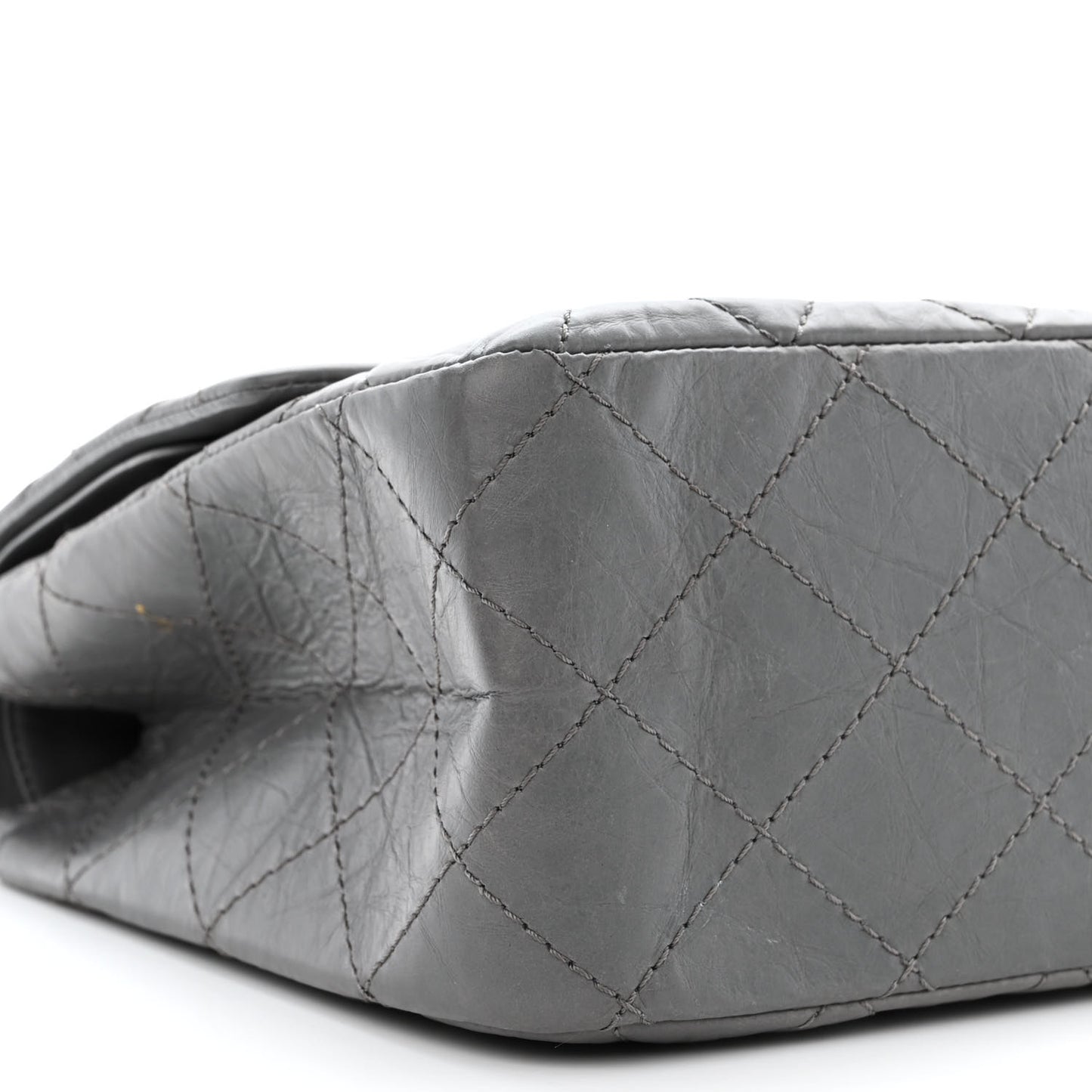 Aged Calfskin Quilted 2.55 Reissue 227 Flap Grey