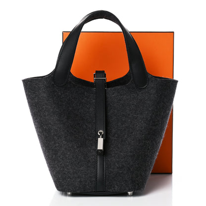 Hermes Feutre Swift Picotin Lock 18 PM Gris Moyen Black 12 of 12