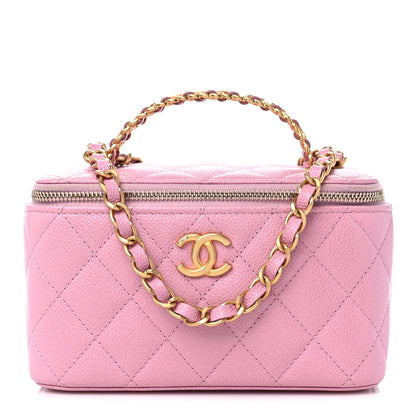 Chanel Shiny Caviar Quilted Pick Me Up Vanity Case Pink 1 of 11