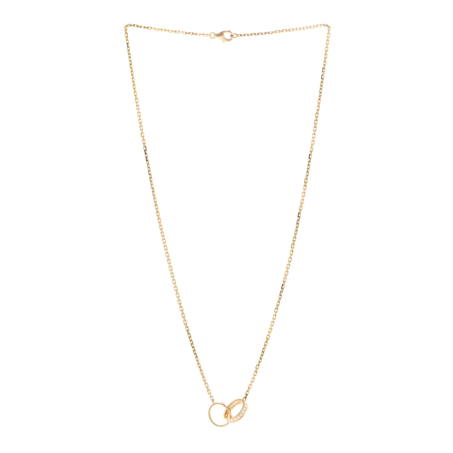 18K Yellow Gold Diamond Interlocking LOVE Necklace