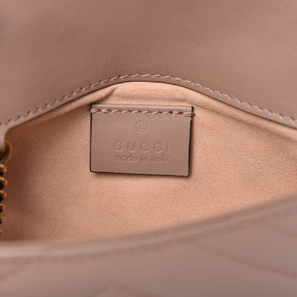 Gucci Calfskin Matelasse Super Mini GG Marmont Shoulder Bag Porcelain Rose 8 of 10