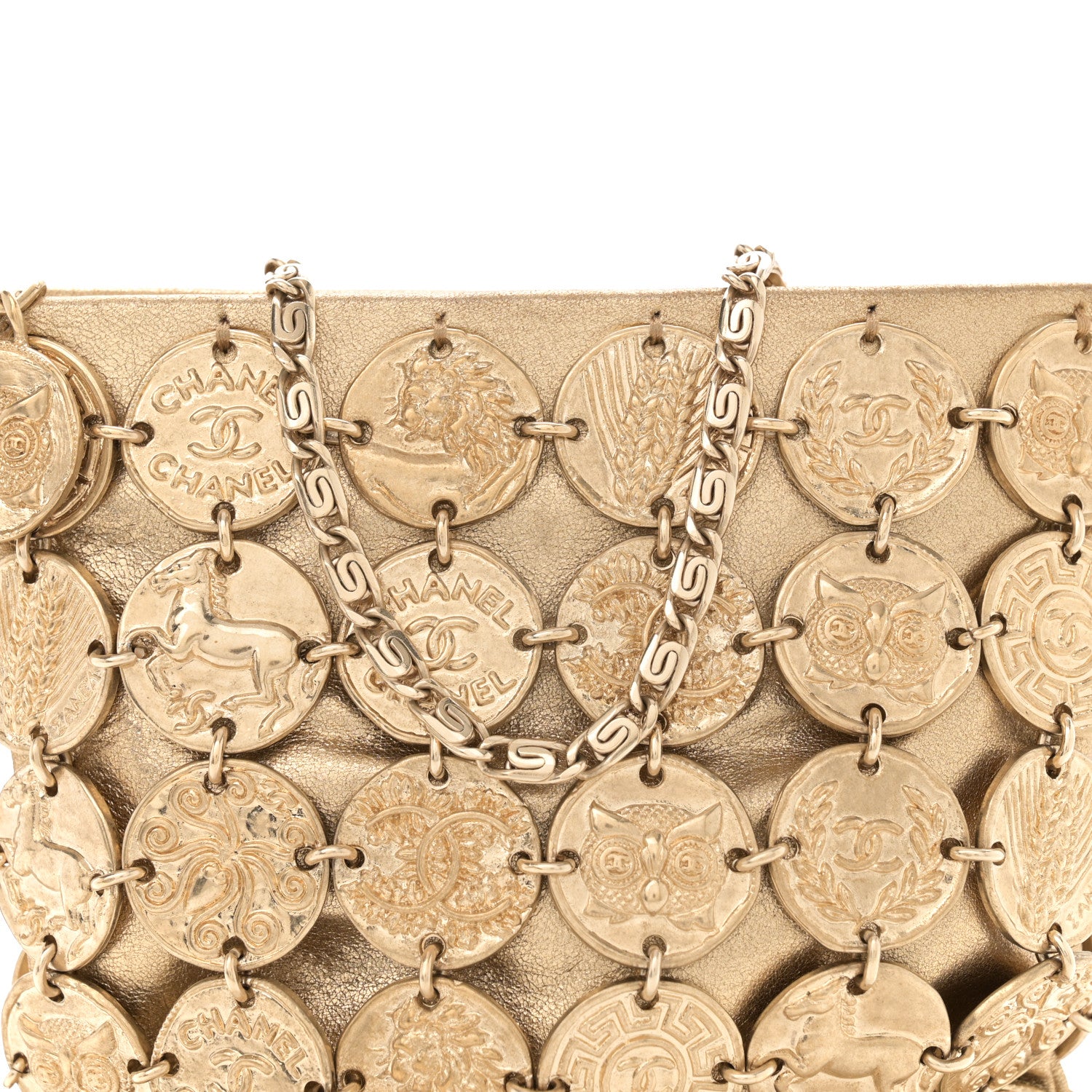 Chanel Metallic Calfskin Medallion Shoulder Bag Gold 8 of 11