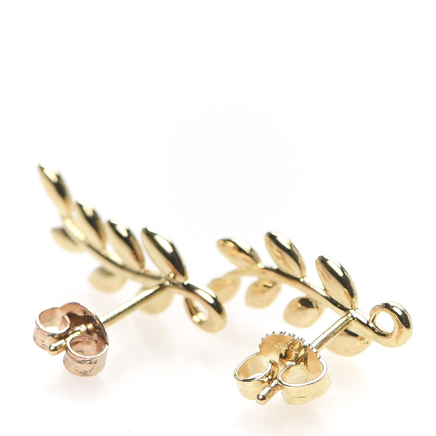 Tiffany 18K Yellow Gold Paloma Picasso Olive Leaf Climber Earrings 3 of 5