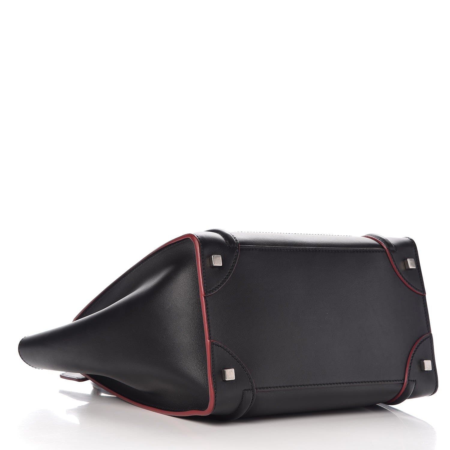 Celine Smooth Calfskin Mini Luggage Black Pink Trim 4 of 14
