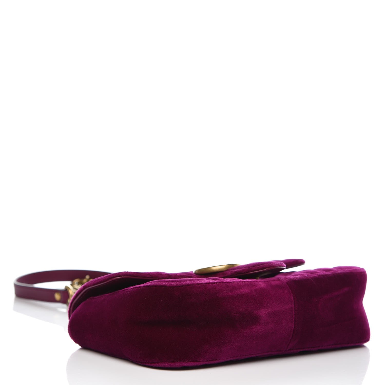 Gucci Velvet Matelasse Mini GG Marmont Shoulder Bag Fuchsia Violet Cyclamen 4 of 7