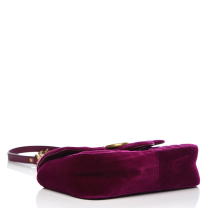 Gucci Velvet Matelasse Mini GG Marmont Shoulder Bag Fuchsia Violet Cyclamen 4 of 7
