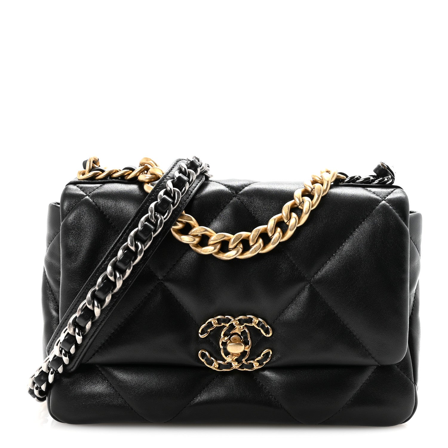 Chanel Lambskin Quilted Medium Chanel 19 Flap Black 1 of 11