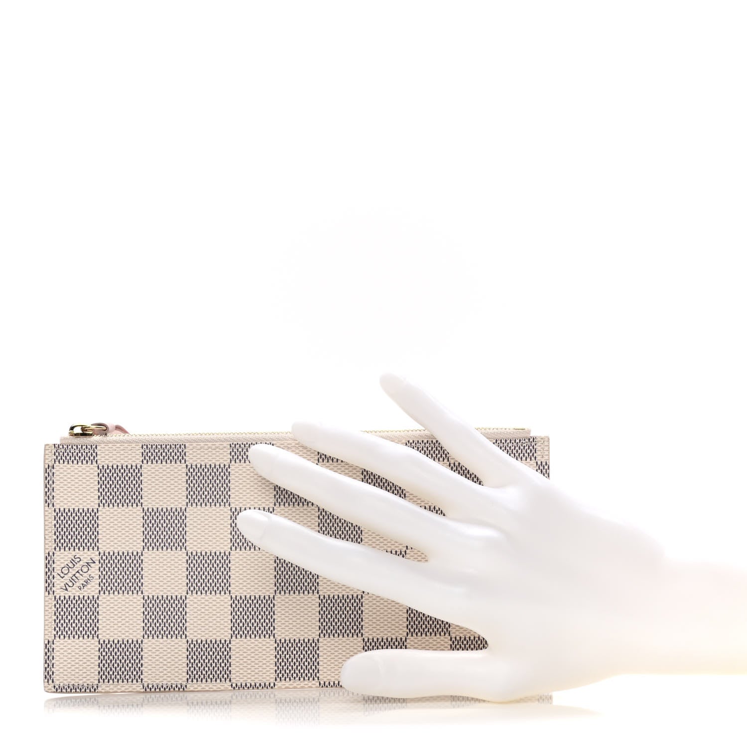 Louis Vuitton Damier Azur Felicie Chain Wallet Zippered Insert Rose Ballerine 2 of 9