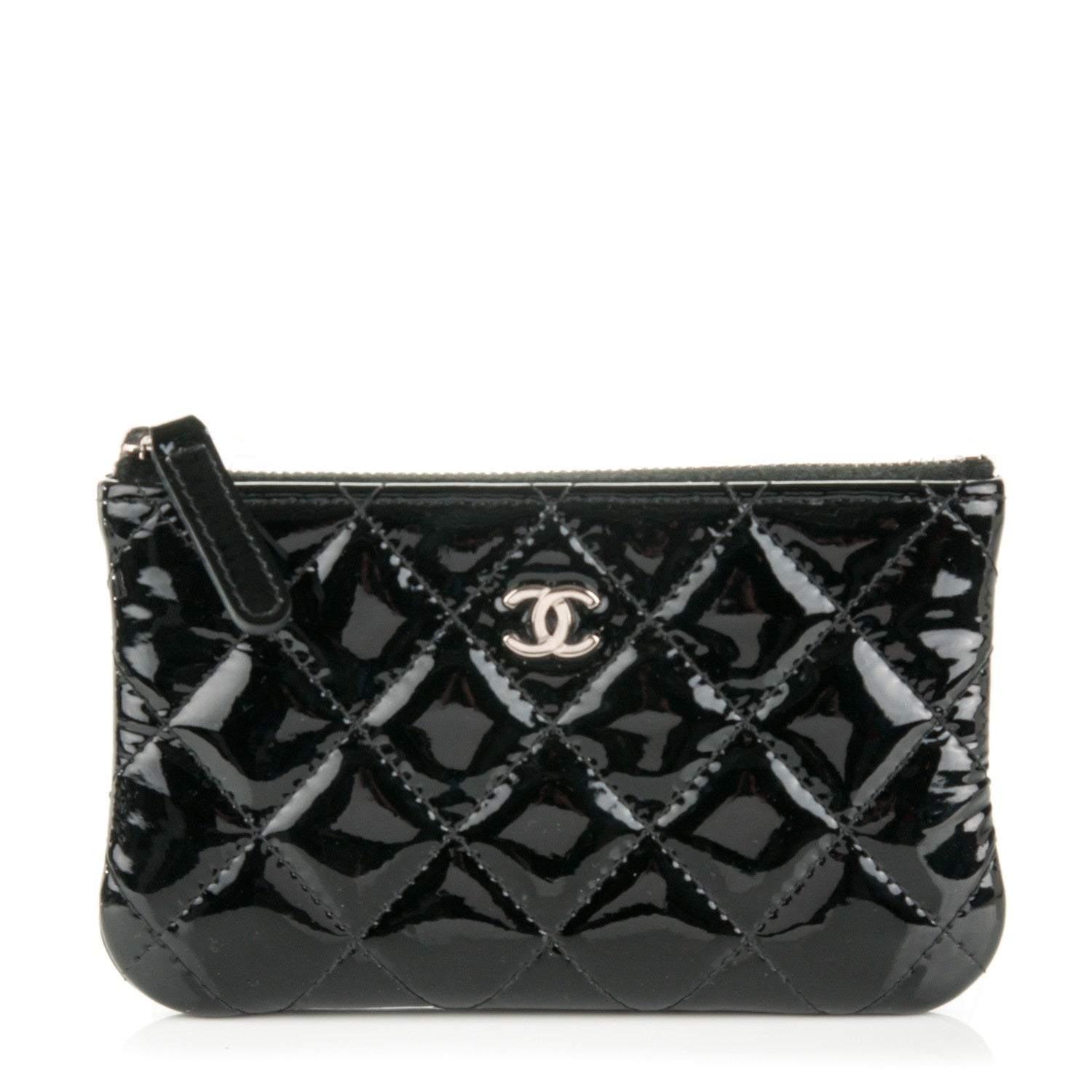 Chanel Patent Quilted Small Cosmetic Case Black 1 of 7