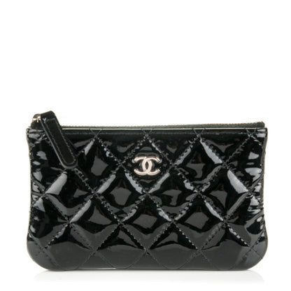Chanel Patent Quilted Small Cosmetic Case Black 1 of 7