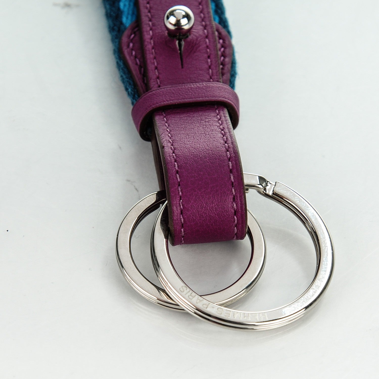 Hermes Swift Toile Woolykiz Key Holder Anemone Turquoise Colvert 4 of 5