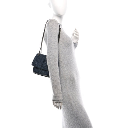 Saint Laurent Crinkled Calfskin Matelasse Monogram Baby Niki Chain Satchel Navy 2 of 10